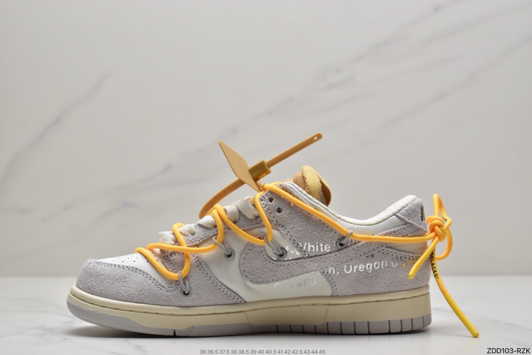 230 耐克Nike OFF-WHITE x Futura x Nike Dunk Low“21 of 50 三方联名白灰紫低帮休闲板鞋DM1602-106