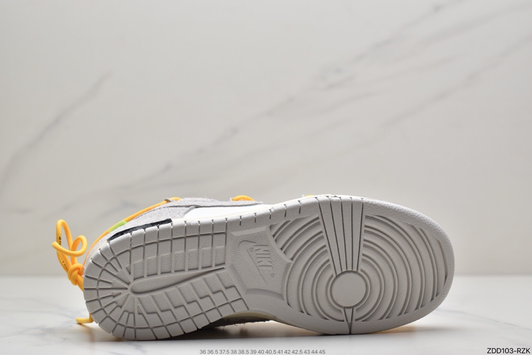 230 耐克Nike OFF-WHITE x Futura x Nike Dunk Low“21 of 50 三方联名白灰紫低帮休闲板鞋DM1602-106