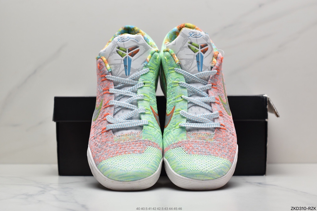 270 耐克Nike Kobe 9 Elite What The Kobe 耐克夏季新款彩虹色鸳鸯低帮精英篮球鞋 678301-904