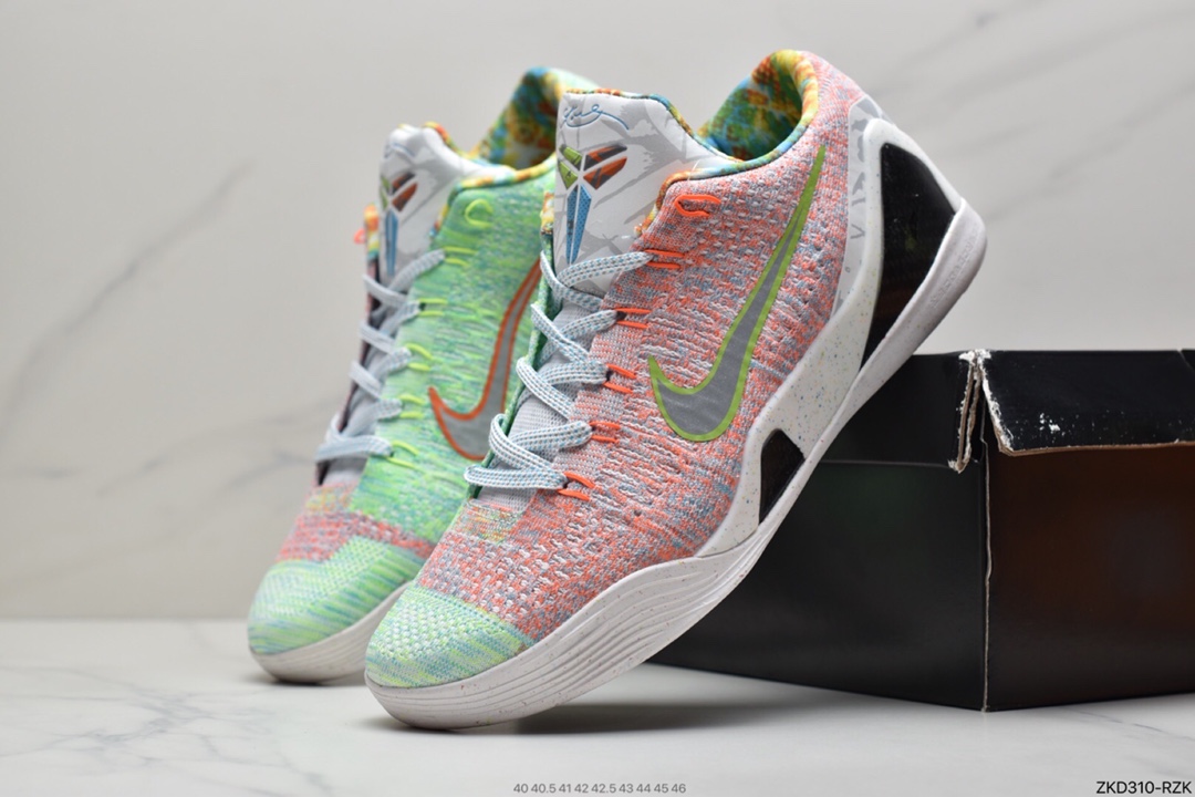 270 耐克Nike Kobe 9 Elite What The Kobe 耐克夏季新款彩虹色鸳鸯低帮精英篮球鞋 678301-904