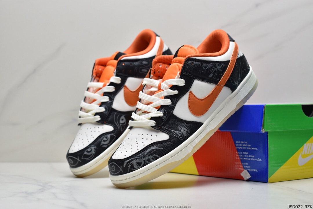 200 耐克Nike Dunk SB Low 万圣节 黑白橙 夜光纯原DD3357-100