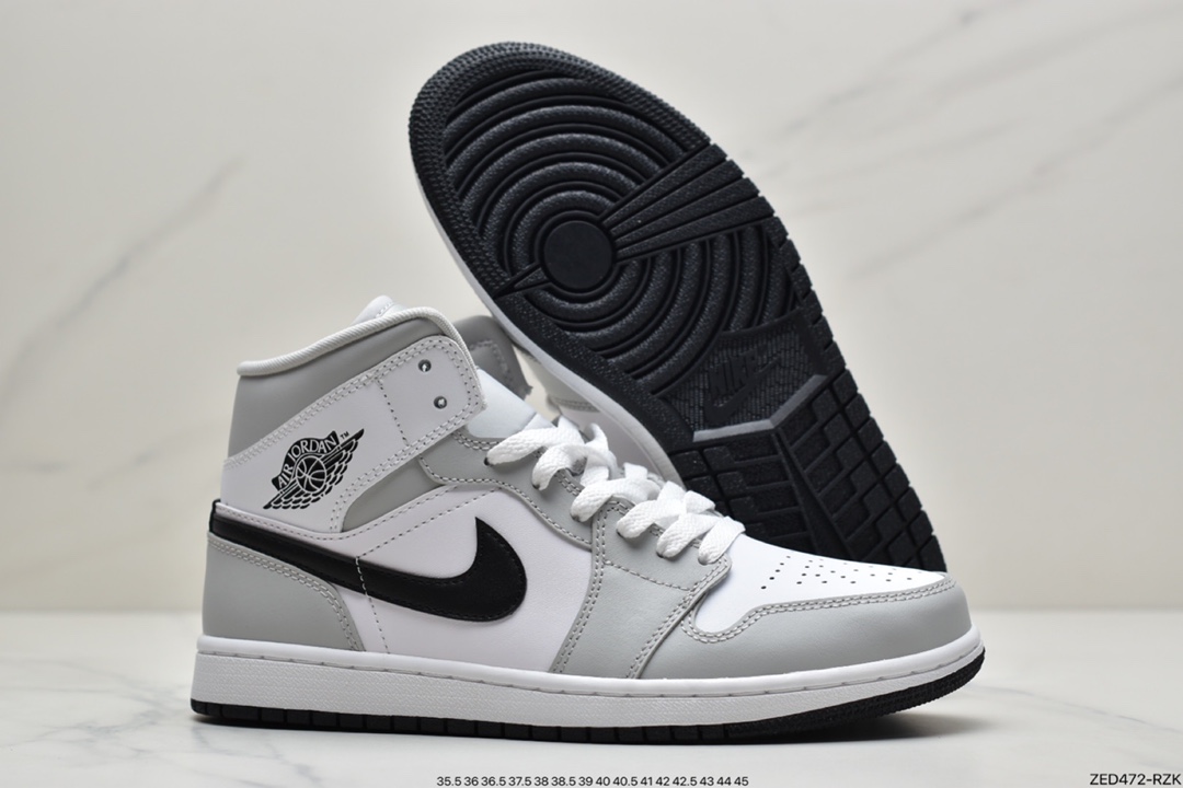 260 耐克Nike Wmns Air Jordan 1 Mid GS”Light Smoke Grey ”AJ1乔丹一代BQ6472-015