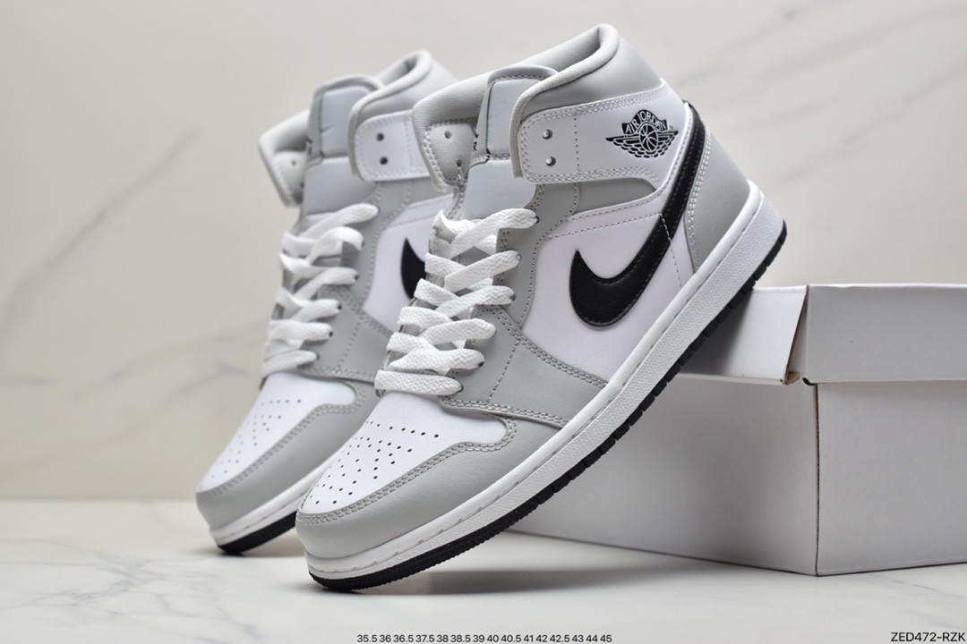 260 耐克Nike Wmns Air Jordan 1 Mid GS”Light Smoke Grey ”AJ1乔丹一代BQ6472-015