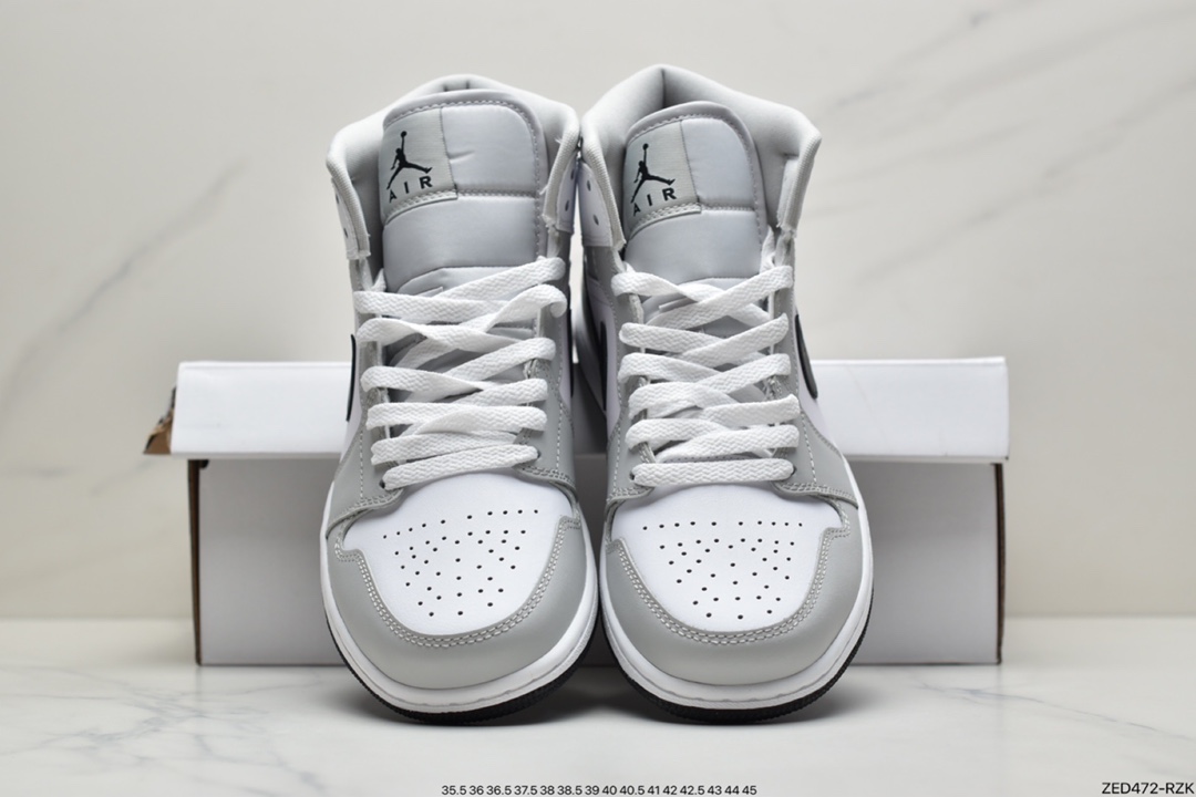 260 耐克Nike Wmns Air Jordan 1 Mid GS”Light Smoke Grey ”AJ1乔丹一代BQ6472-015