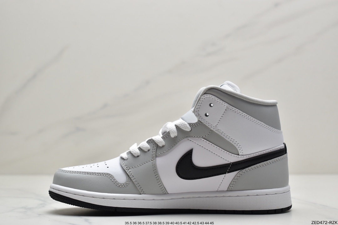 260 耐克Nike Wmns Air Jordan 1 Mid GS”Light Smoke Grey ”AJ1乔丹一代BQ6472-015