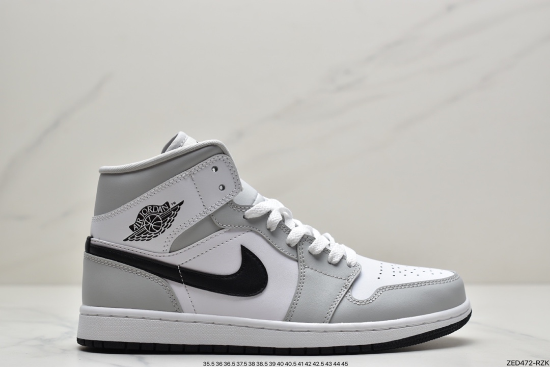 260 耐克Nike Wmns Air Jordan 1 Mid GS”Light Smoke Grey ”AJ1乔丹一代BQ6472-015