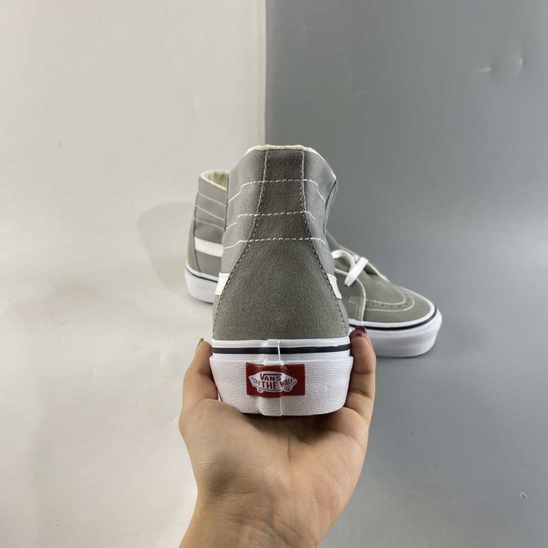 P150  Vans Sk8 Hi 浅灰高帮休闲潮流帆布鞋 VN0A4U16IYP