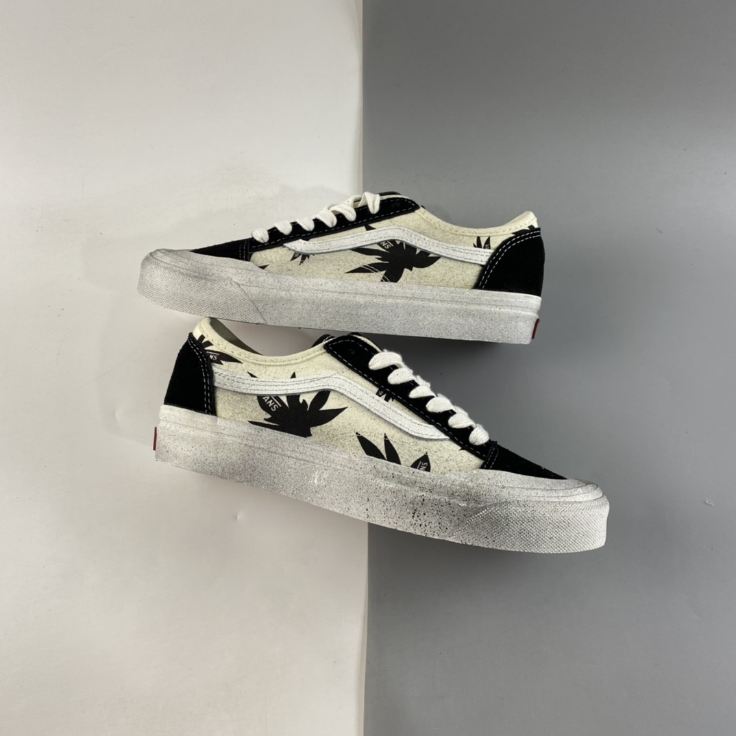 P150  Vans Style 36 Cecon SF 半月包头白印黑枫叶做旧款 VN0A3MVLK0A