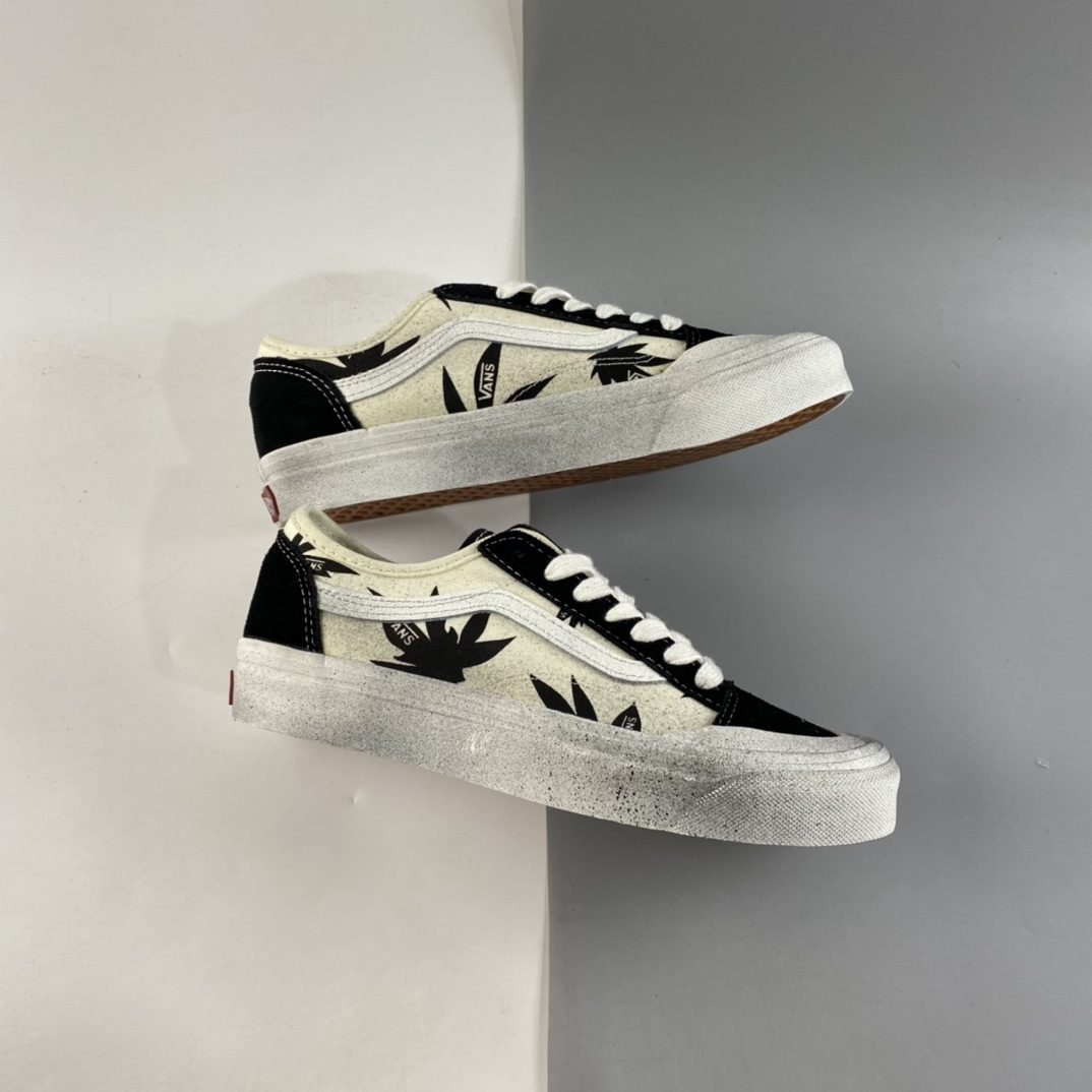 P150  Vans Style 36 Cecon SF 半月包头白印黑枫叶做旧款 VN0A3MVLK0A