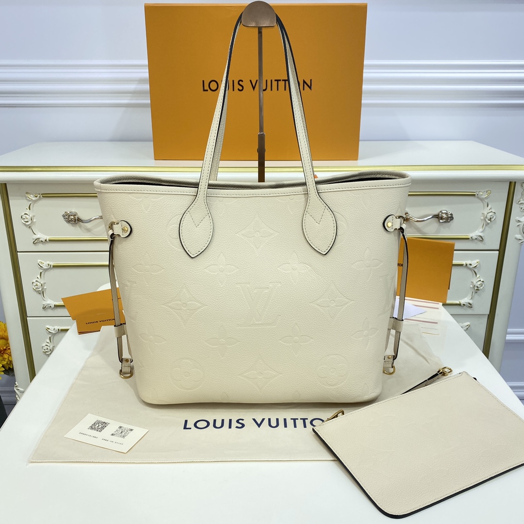 Louis Vuitton LV Neverfull Handbags Tote Bags Black Grey White Fabric Vintage M45685