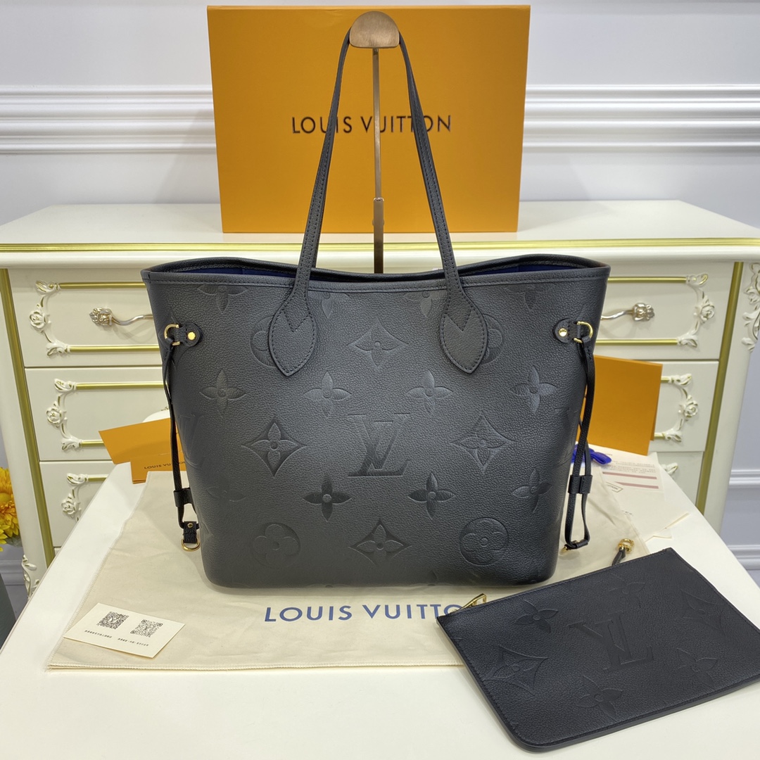 Louis Vuitton LV Neverfull Handbags Tote Bags Black Grey White Fabric Vintage M45685