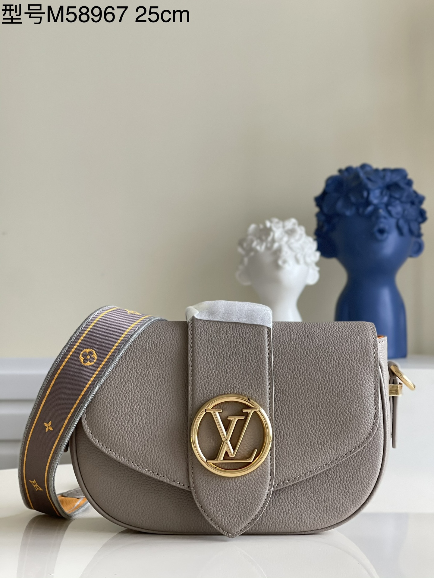 Louis Vuitton LV Pont Bags Handbags Grey Sewing Calfskin Cowhide Circle M58967