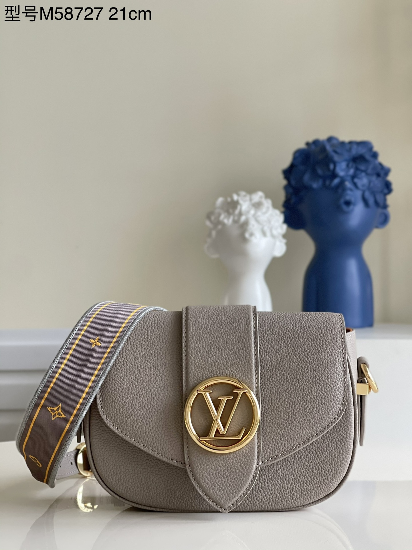 Designer High Replica
 Louis Vuitton LV Pont Bags Handbags Grey Calfskin Cowhide Circle M58729