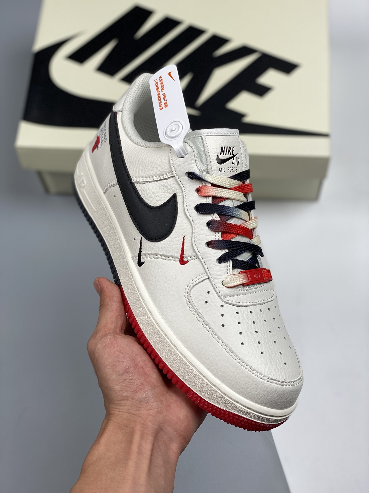 Nike Air Force 1 Low “米红黑反光” Air Force 1 low-top casual skate shoes, original factory leather, original last and paper …