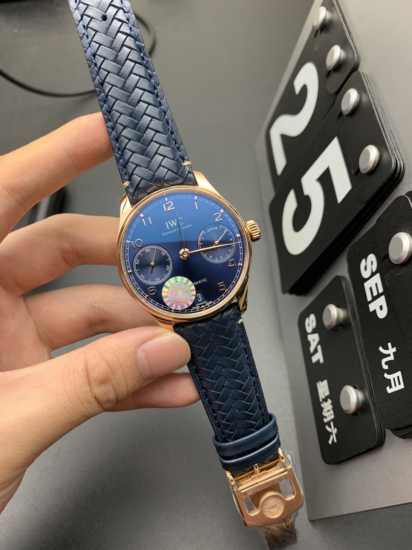 IWC AZ 玫瑰金蓝葡七