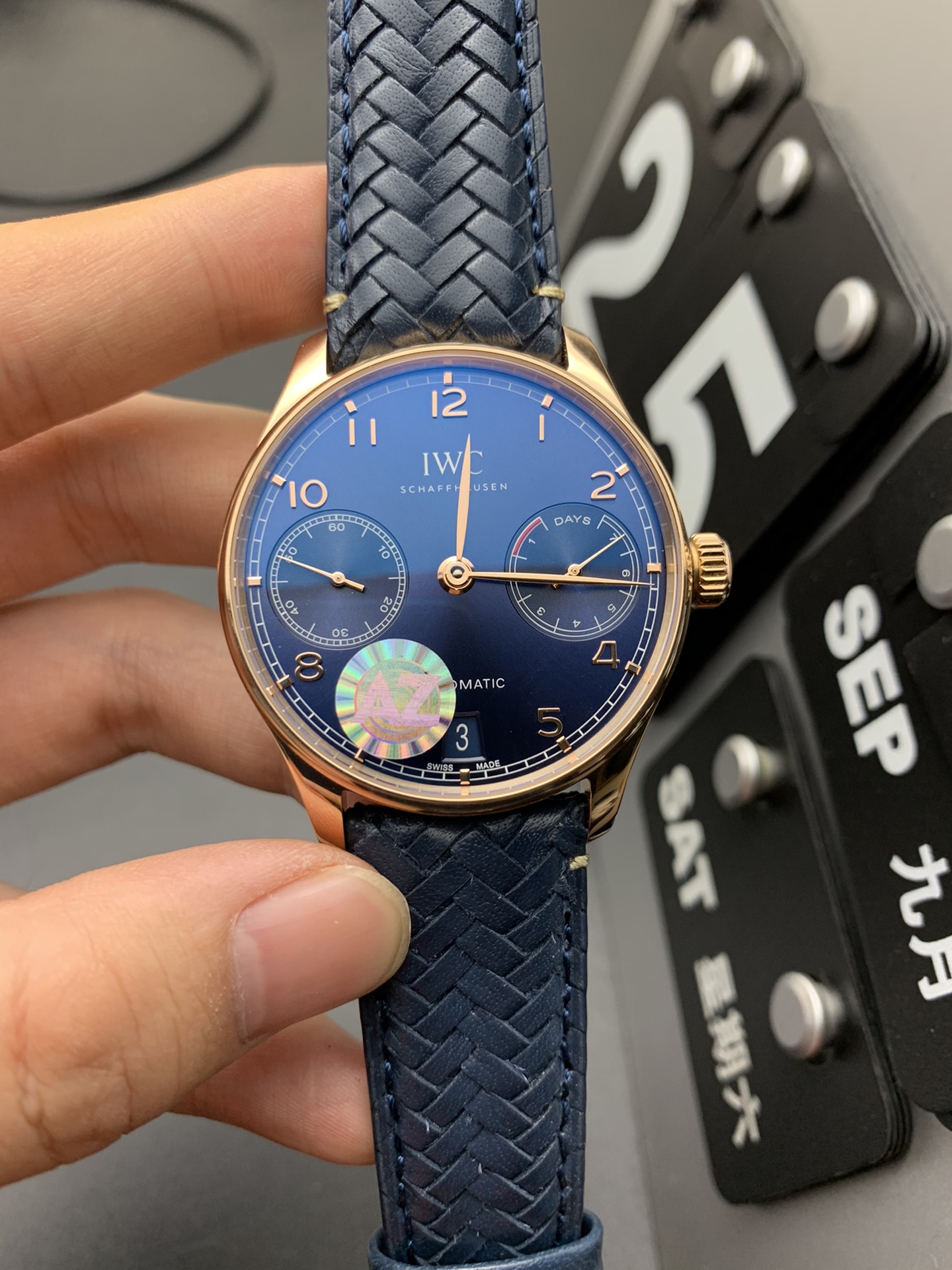 IWC AZ 玫瑰金蓝葡七
