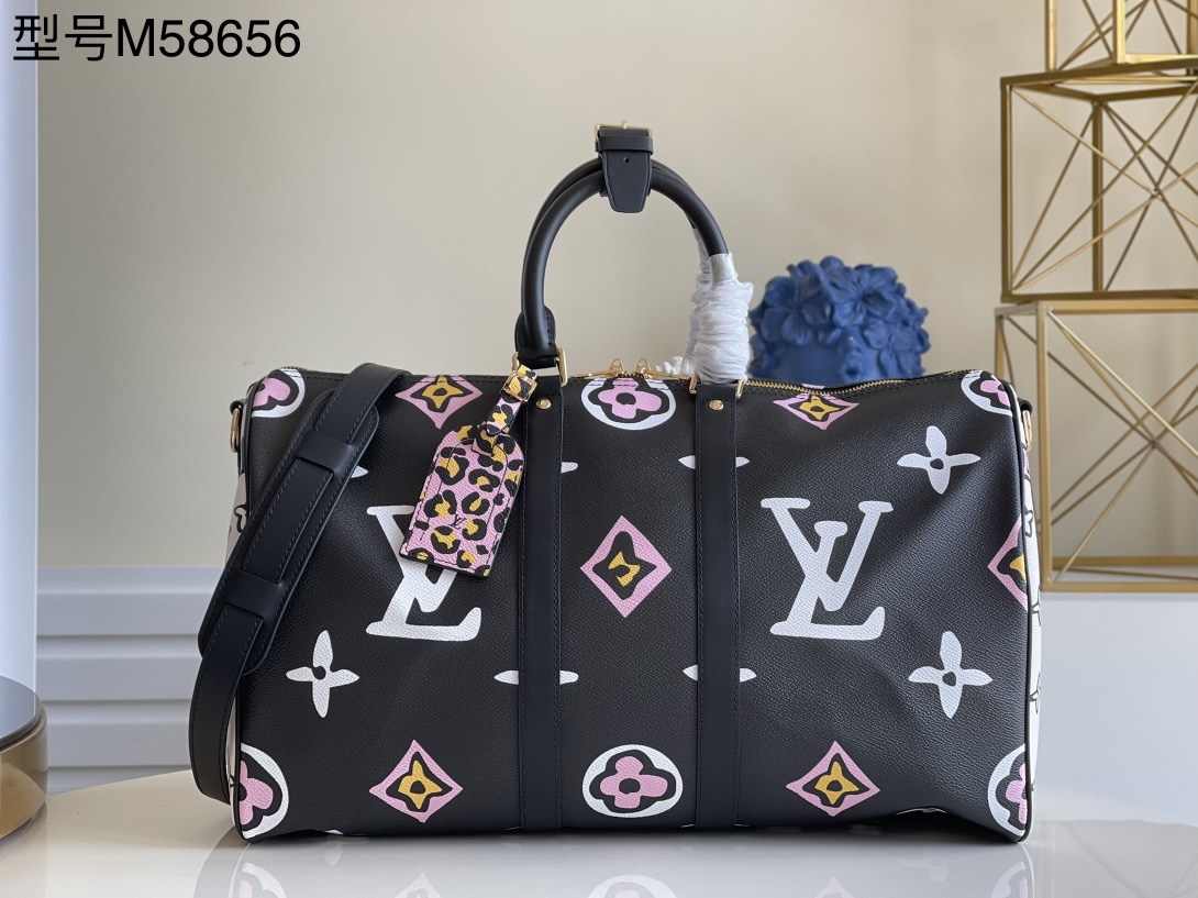 Louis Vuitton LV Keepall Travel Bags Leopard Print Printing M58656