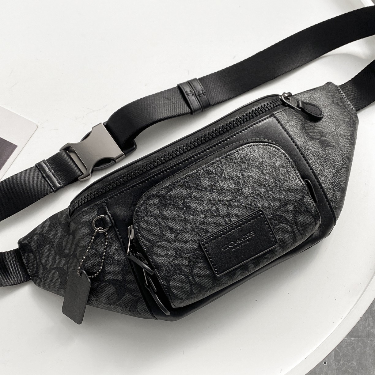 Coach TRACK腰包胸包 C3765老花 纯黑C2716 帅气拼色C2724