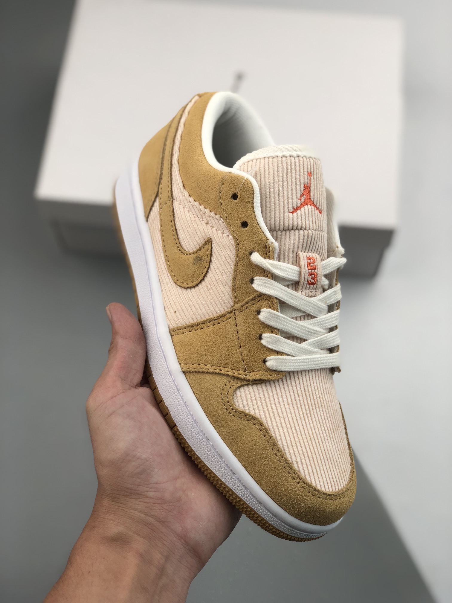 Air Jordan 1 Low Caqui Pana Nuevo color oficial sincronizado de caña baja, producto de nivel original, rechaza suelas c…