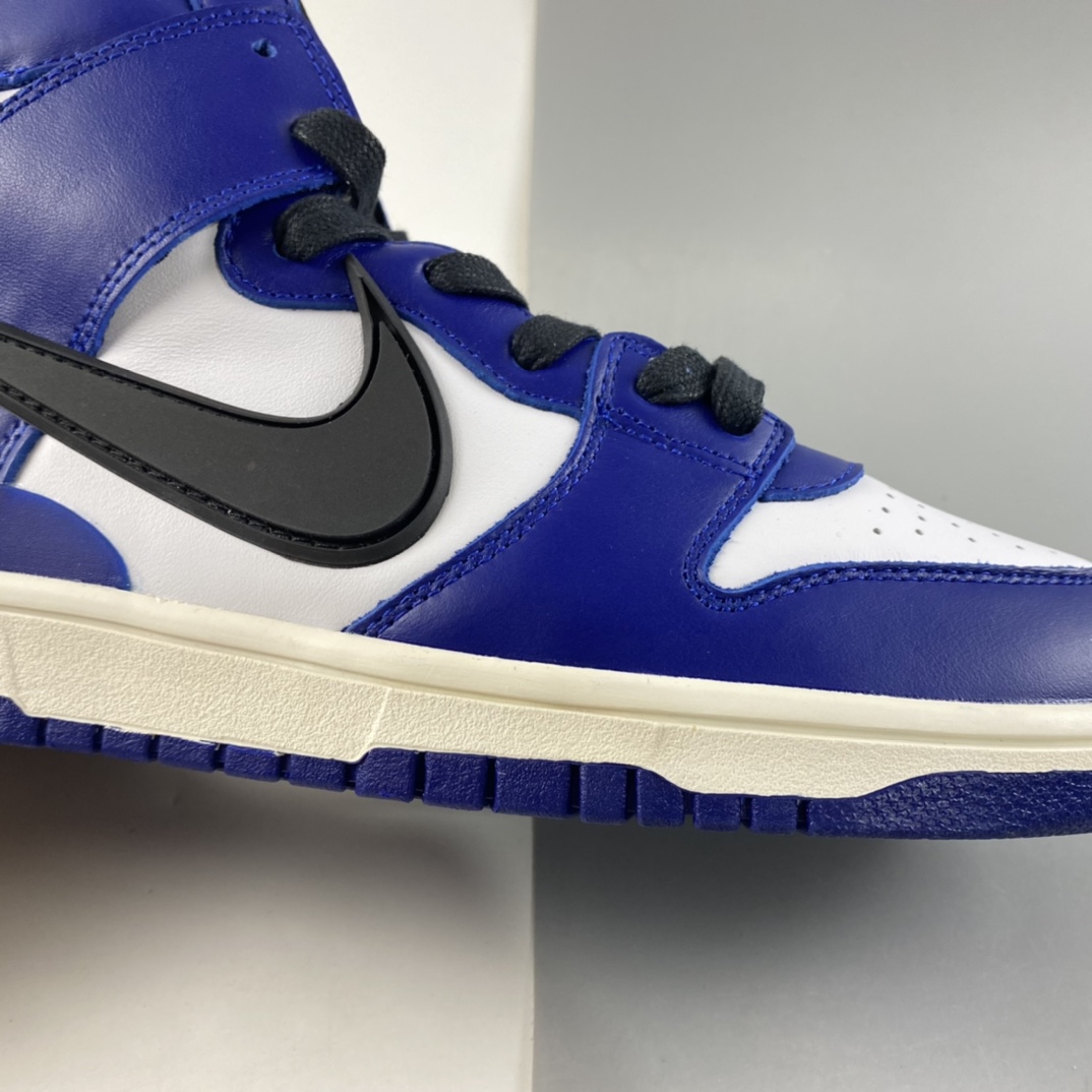 P450  AMBUSH x NIKE SB Dunk High 滑板鞋高帮联名黑蓝大勾 CU7544-400