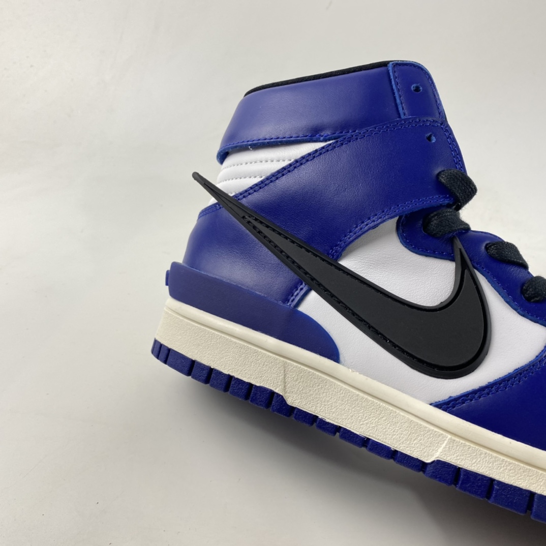 P450  AMBUSH x NIKE SB Dunk High 滑板鞋高帮联名黑蓝大勾 CU7544-400