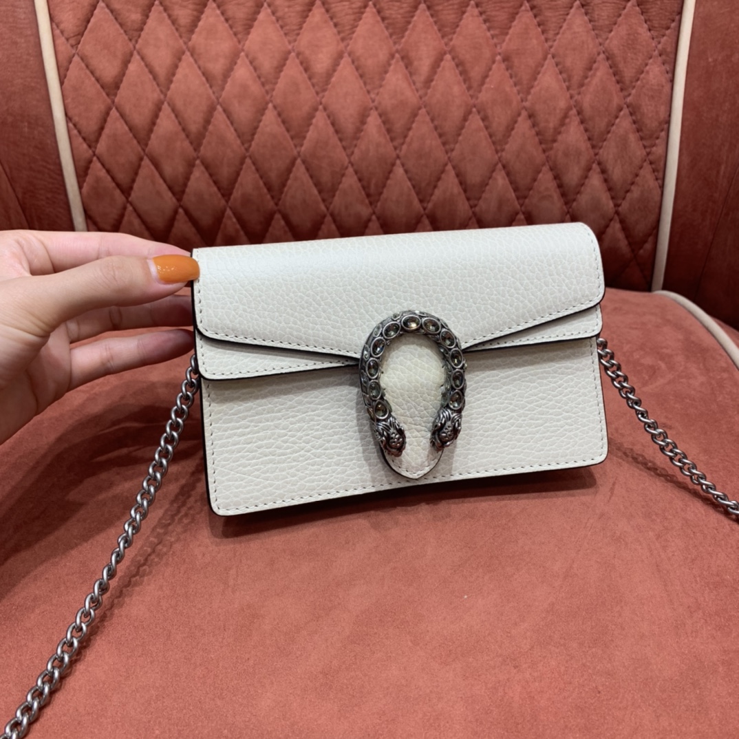 Gucci Dionysus Bolsos cruzados y bandoleras Blanco Hardware de oro Piel vaca Cuero Mini