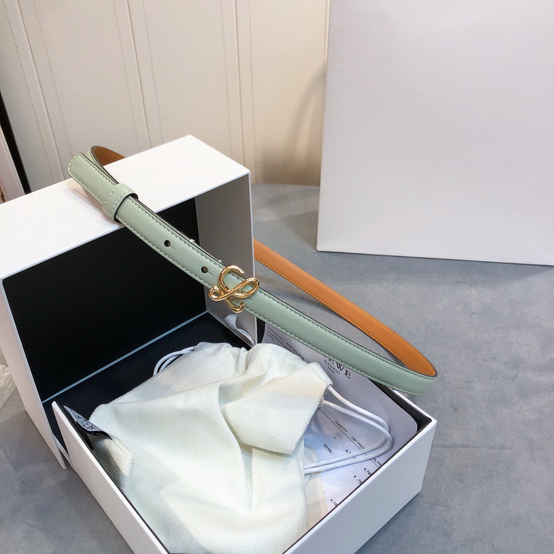 [Loewe Belts]Luo YiweiAutumn and winter smooth calfskin belt Outer suture n