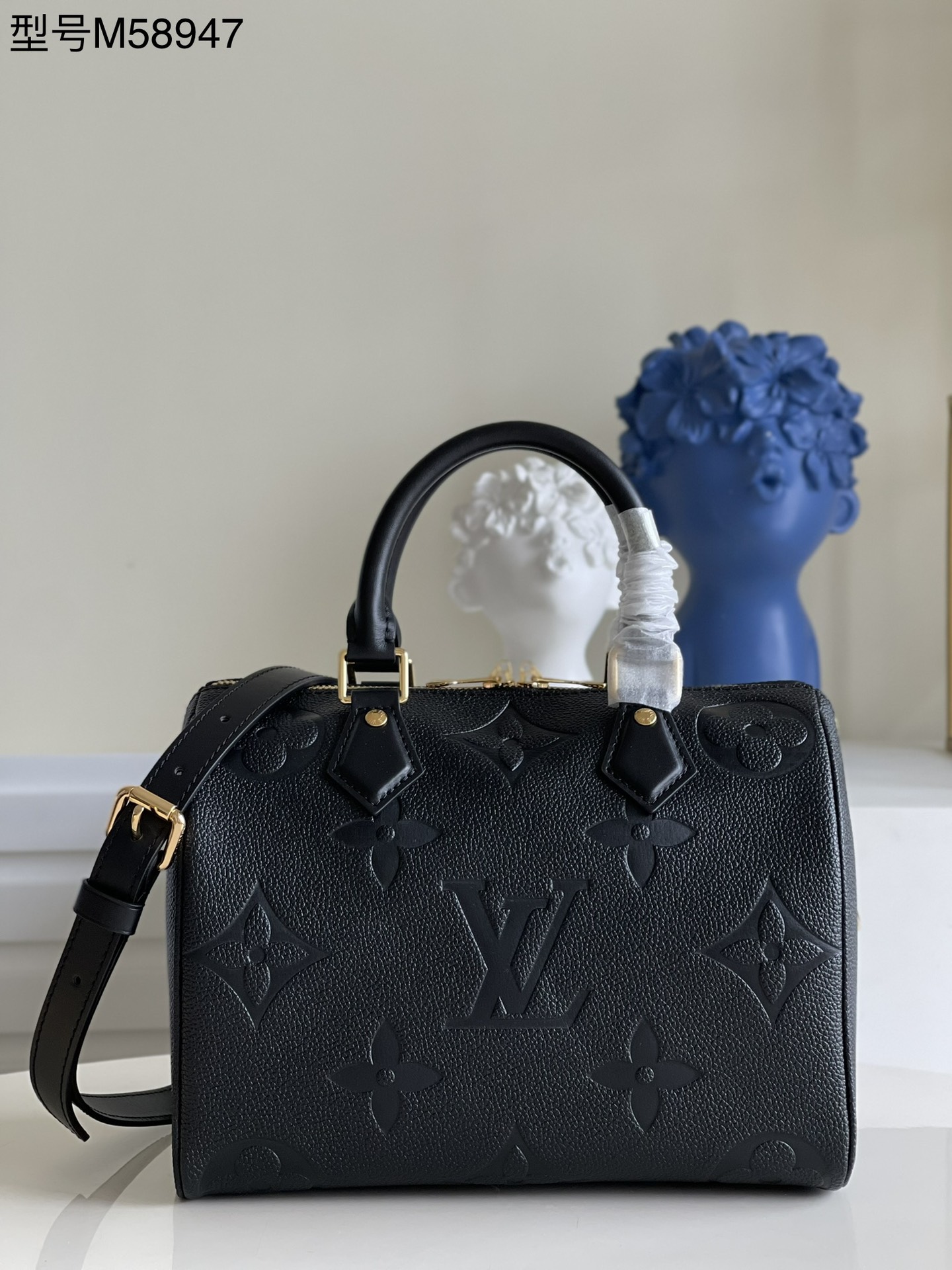 Louis Vuitton LV Speedy Bags Handbags Black Empreinte​ M58947