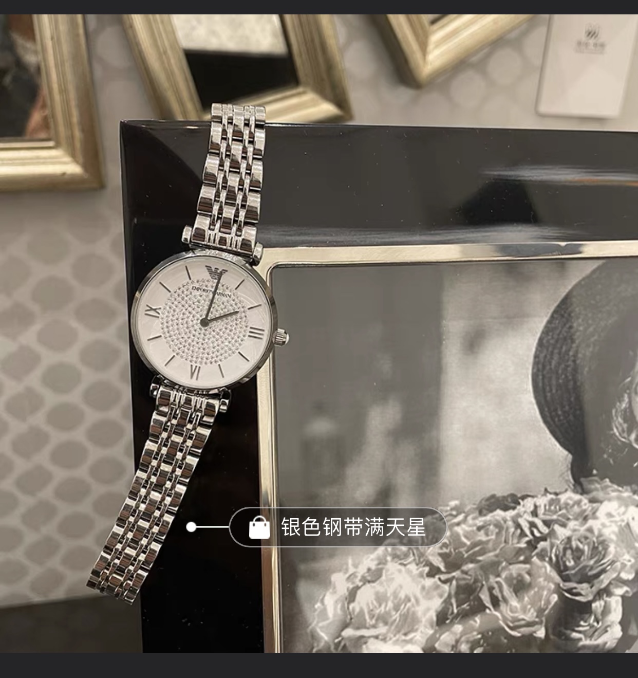 Reloj Gypsophila para mujer modelo AR1925, esfera de 32 mm de diámetro, correa de acero inoxidable 316. Los diamantes t…
