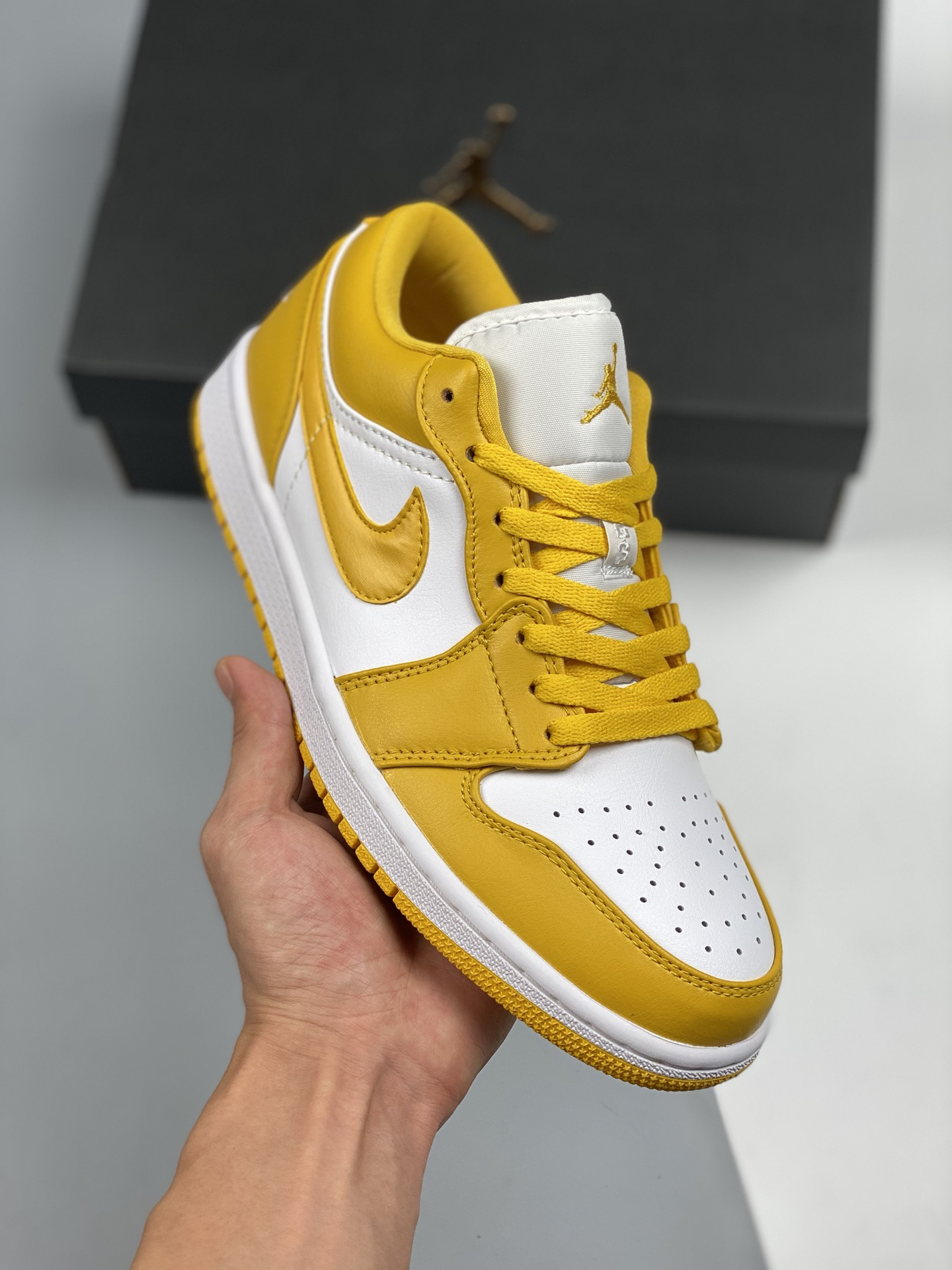 Air Jordan 1 Low mostaza, AJ1 zapatilla casual de caña baja, color oficial sincronizado, único en el mercado con piel d…