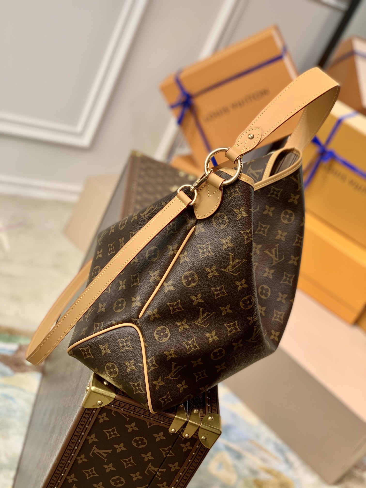 Louis Vuitton LV Delightful中古版购物袋 M50156