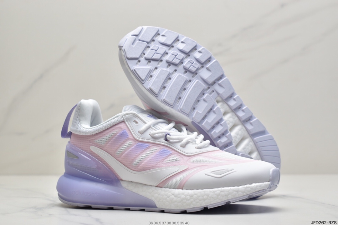 170 阿迪达斯Adidas ZX 2K Boost 2.0系列低帮高弹复古休闲运动百搭跑鞋GY8283