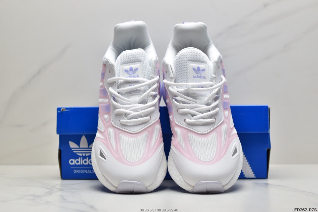 170 阿迪达斯Adidas ZX 2K Boost 2.0系列低帮高弹复古休闲运动百搭跑鞋GY8283