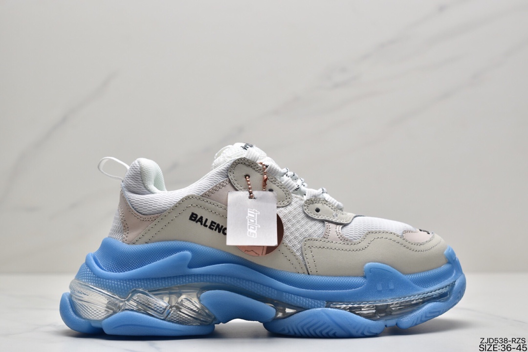 240 巴黎世家Balenciaga Triple S Clear Sole Sneaker”Purple/White”球鞋“气垫鲜芋紫白”544351 W06E1 1000