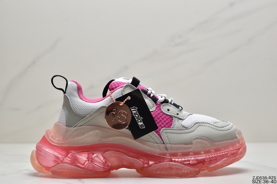 240 巴黎世家Balenciaga Triple S Clear Sole Sneaker”Purple/White”球鞋“气垫鲜芋紫白”544351 W06E1 1000