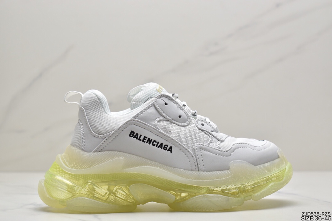 240 巴黎世家Balenciaga Triple S Clear Sole Sneaker”Purple/White”球鞋“气垫鲜芋紫白”544351 W06E1 1000