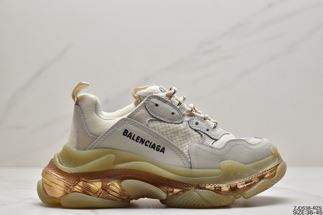 240 巴黎世家Balenciaga Triple S Clear Sole Sneaker”Purple/White”球鞋“气垫鲜芋紫白”544351 W06E1 1000