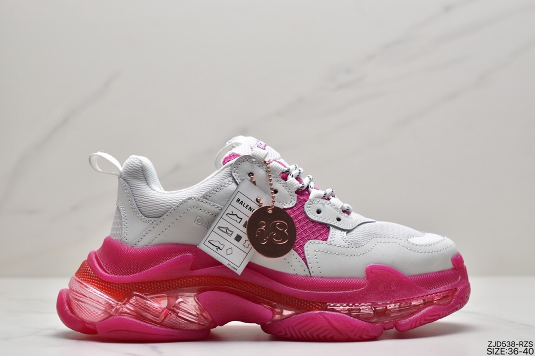 240 巴黎世家Balenciaga Triple S Clear Sole Sneaker”Purple/White”球鞋“气垫鲜芋紫白”544351 W06E1 1000
