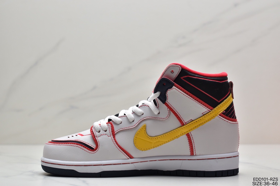 340 耐克Nike SB Dunk High Pro 白黄红 高达联名 DH7717-100