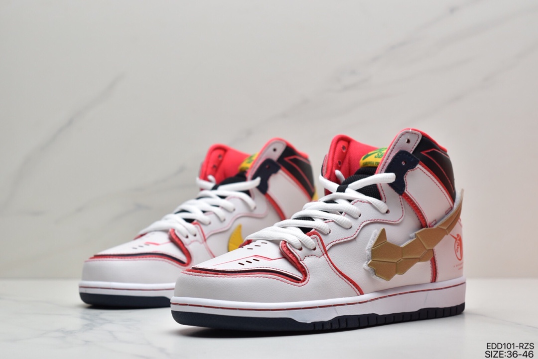 340 耐克Nike SB Dunk High Pro 白黄红 高达联名 DH7717-100
