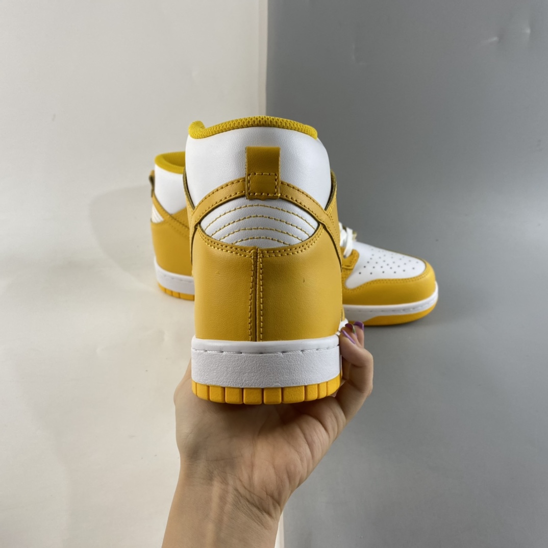 P400 NIKE SB Dunk High 白黄配色SB扣碎篮板高帮板鞋 DD1869-106
