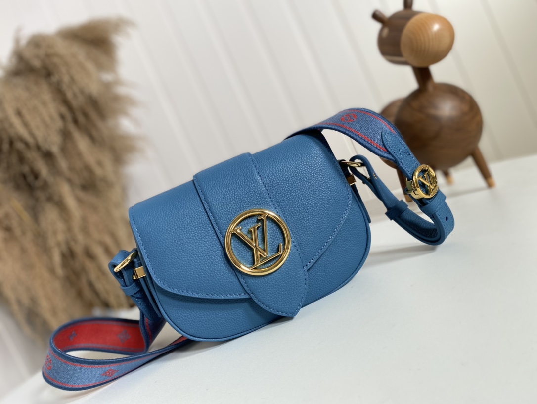 Louis Vuitton LV Pont Bags Handbags Beige Grey Black Blue Calfskin Cowhide Circle M58964