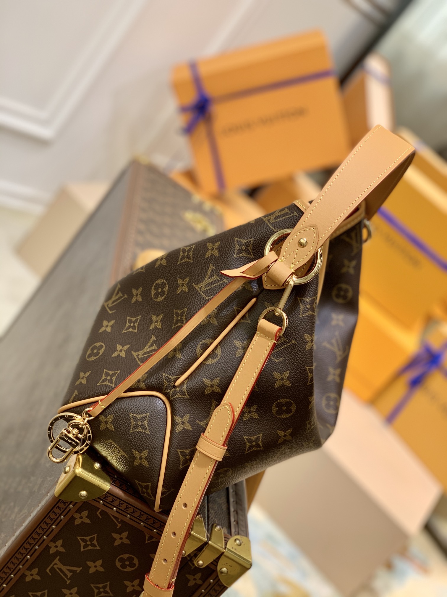 Louis Vuitton LV Delightful中古版购物袋 M50155