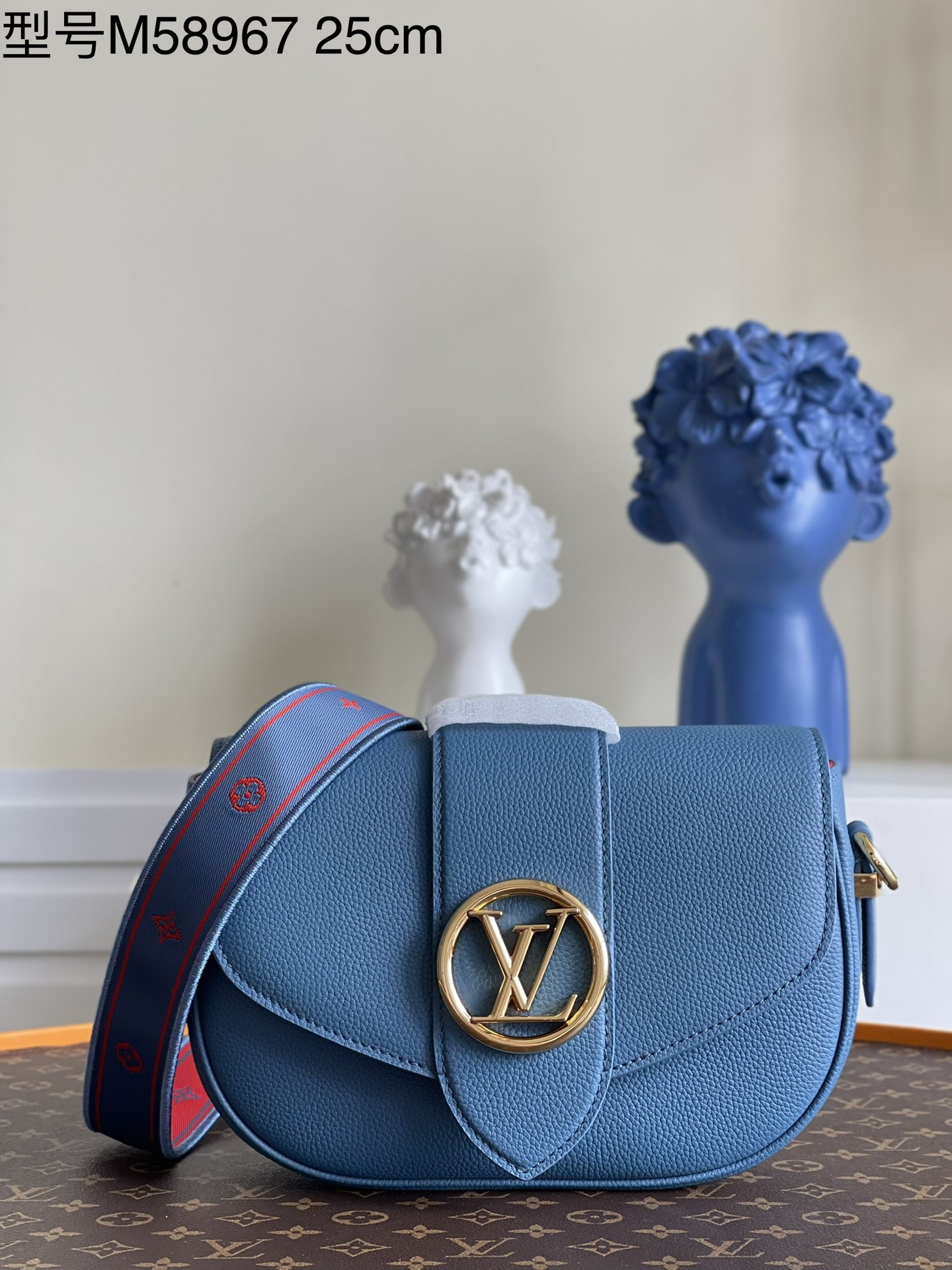Louis Vuitton LV Pont Bags Handbags Blue Sewing Calfskin Cowhide Circle M58967