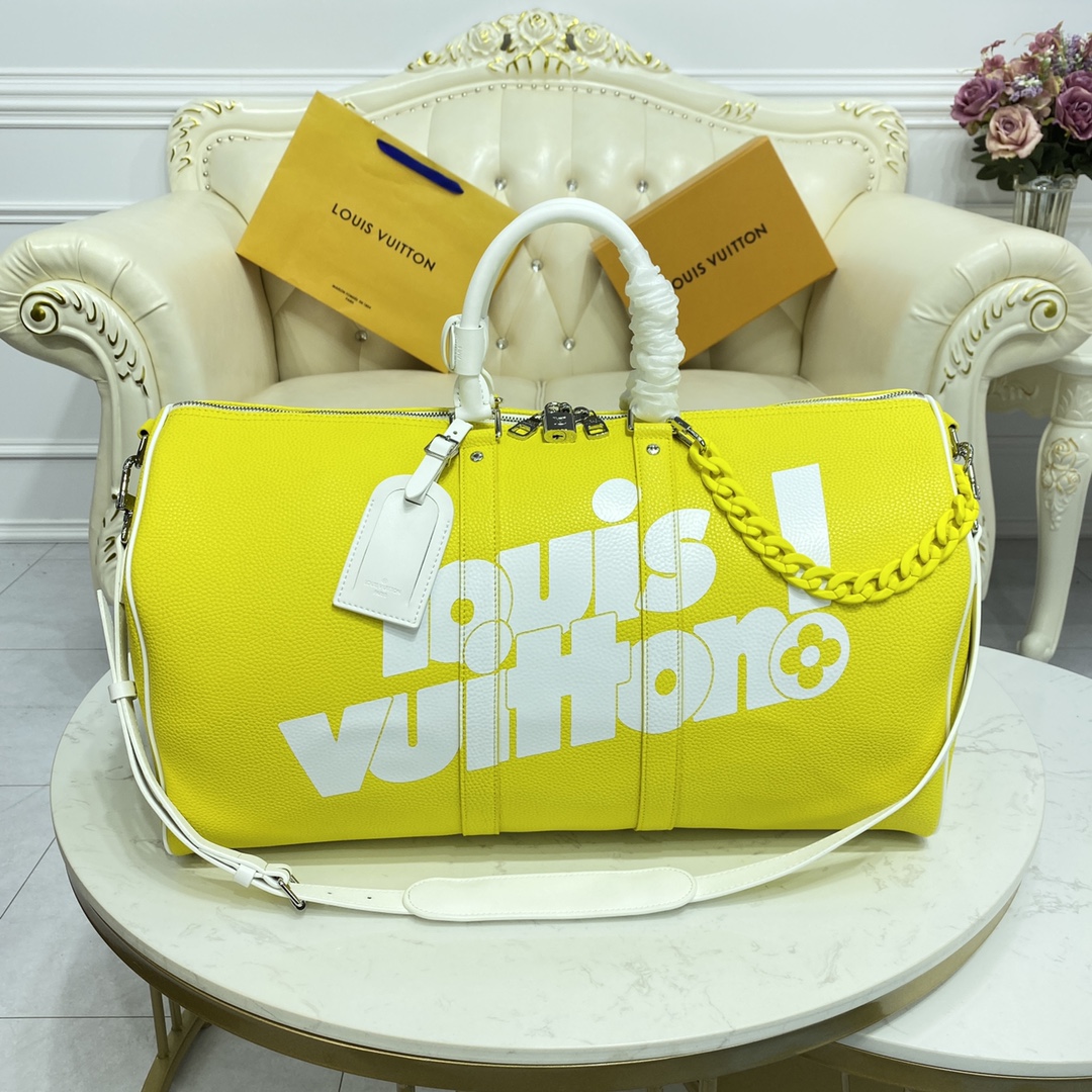 Louis Vuitton LV Keepall Travel Bags 2023 Luxury Replicas
 Yellow Fall/Winter Collection Everyday Chains M58748