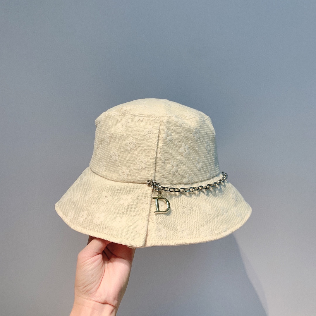 225 Dior迪奥2021秋季新款蕾丝渔夫帽，女神必备单品，黑，米两色，头围 