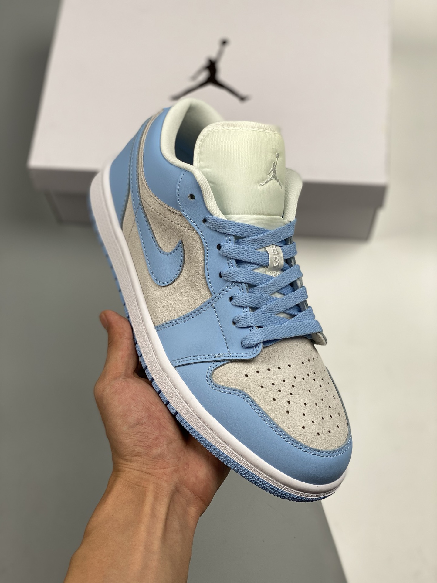 Air Jordan 1 Low Azul Universitario AJ1 Baja Casual Zapatillas De Skate Color oficial sincronizado, única en el mercado…