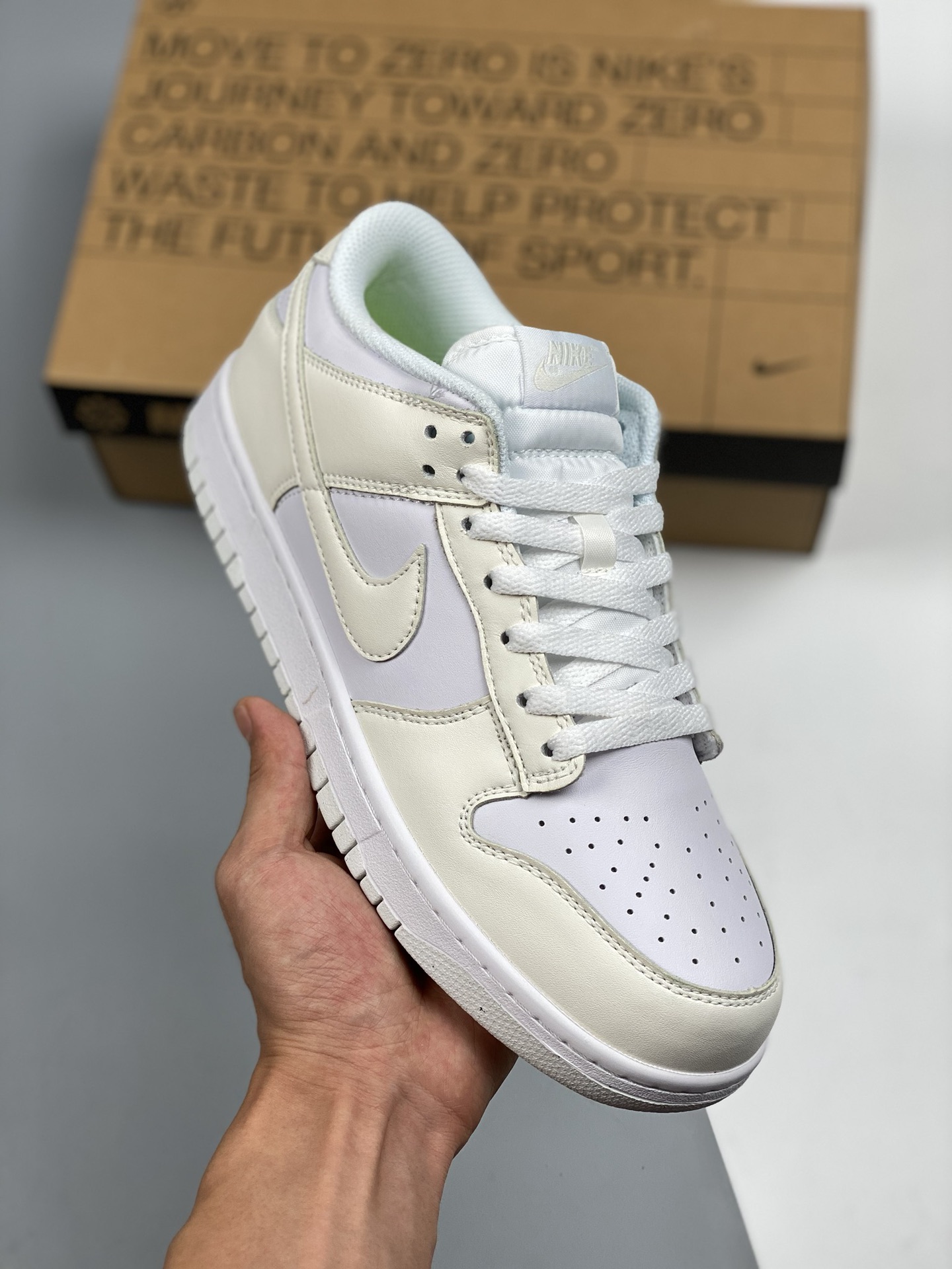 NK SB Dunk Low blanco crema, producción pura de fábrica, fotos reales de estreno, material de capa superior original, m…