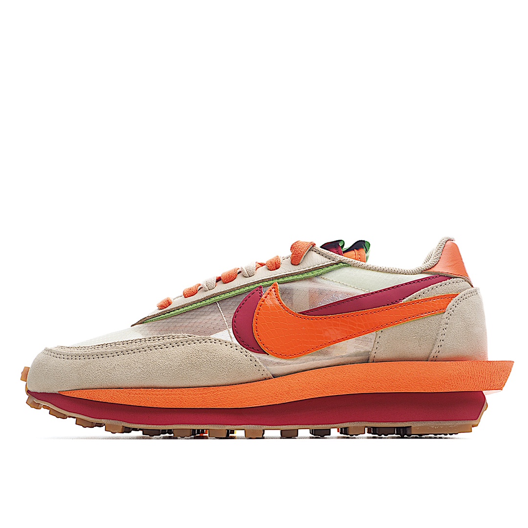 H5 （另有 I5 版本在售CLOT x Sacai x NK LDV Waffle Daybreak 华夫解构低帮复古运动鞋陈冠希凝 三方联名 米白橙 DH1347- F5