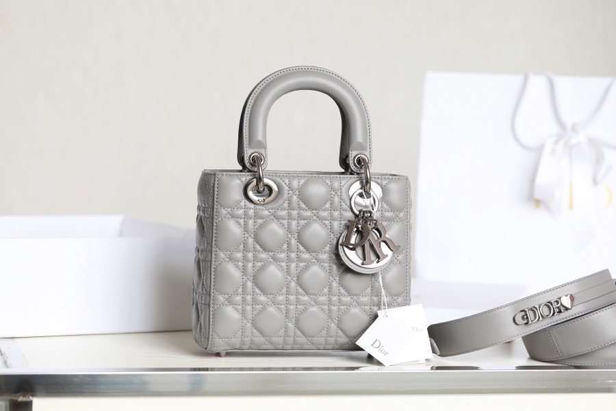 AAA+ Replica
 Dior Bags Handbags Grey Sheepskin Lady